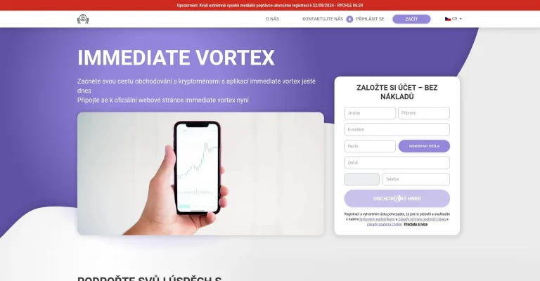 Immediate Vortex recenze: Je to podvod nebo legitimní platforma?