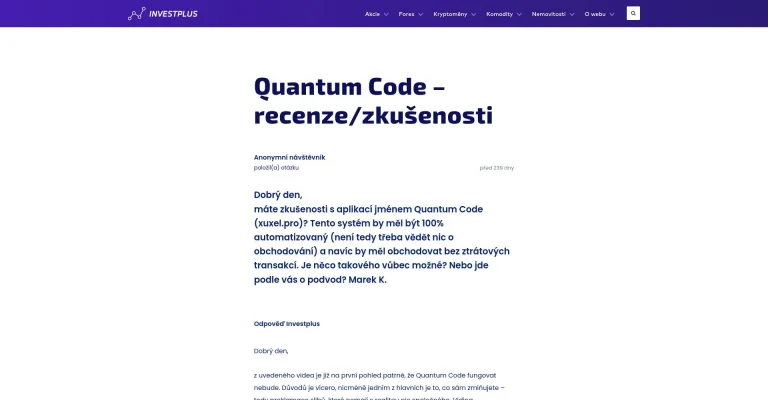 Quantum Code recenze: Je to podvod nebo legitimní platforma?