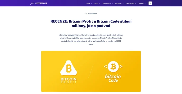 Bitcoin Profit recenze: Je to podvod nebo legitimní platforma?