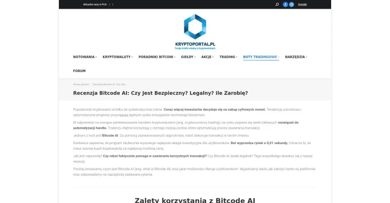 Bitcode Ai opinie: czy to oszustwo, czy to bezpieczne?