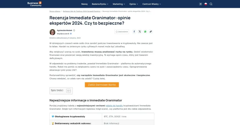 Immediate Granimator opinie: czy to oszustwo, czy to bezpieczne?